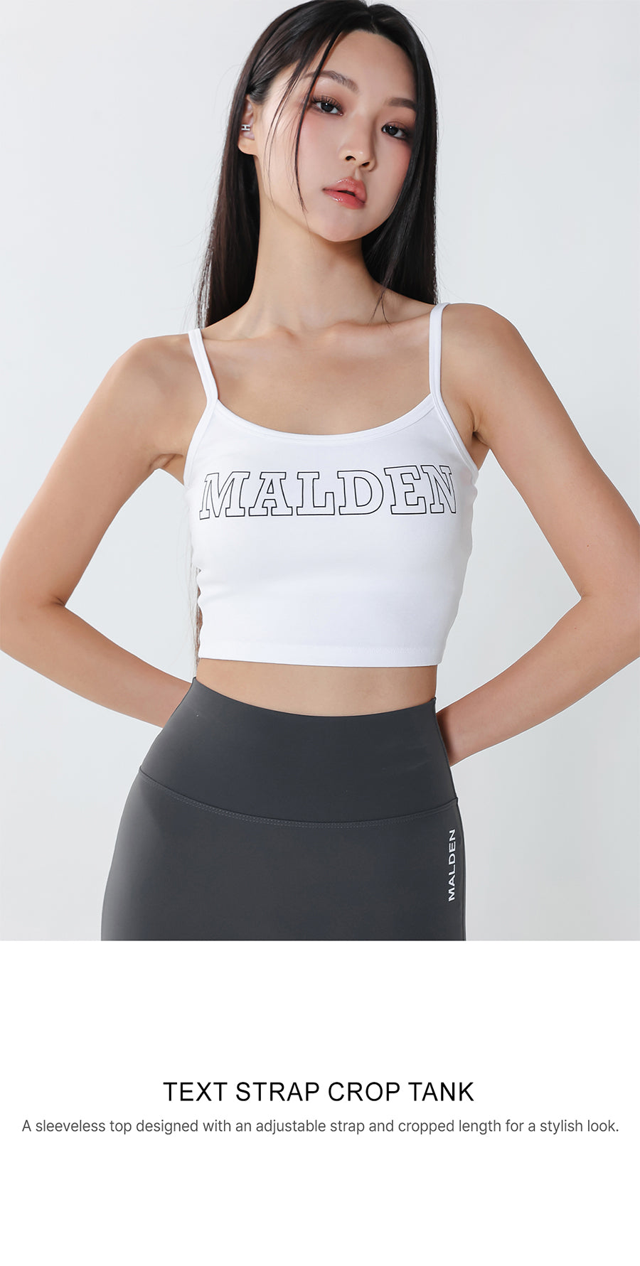Text Strap Crop Tank