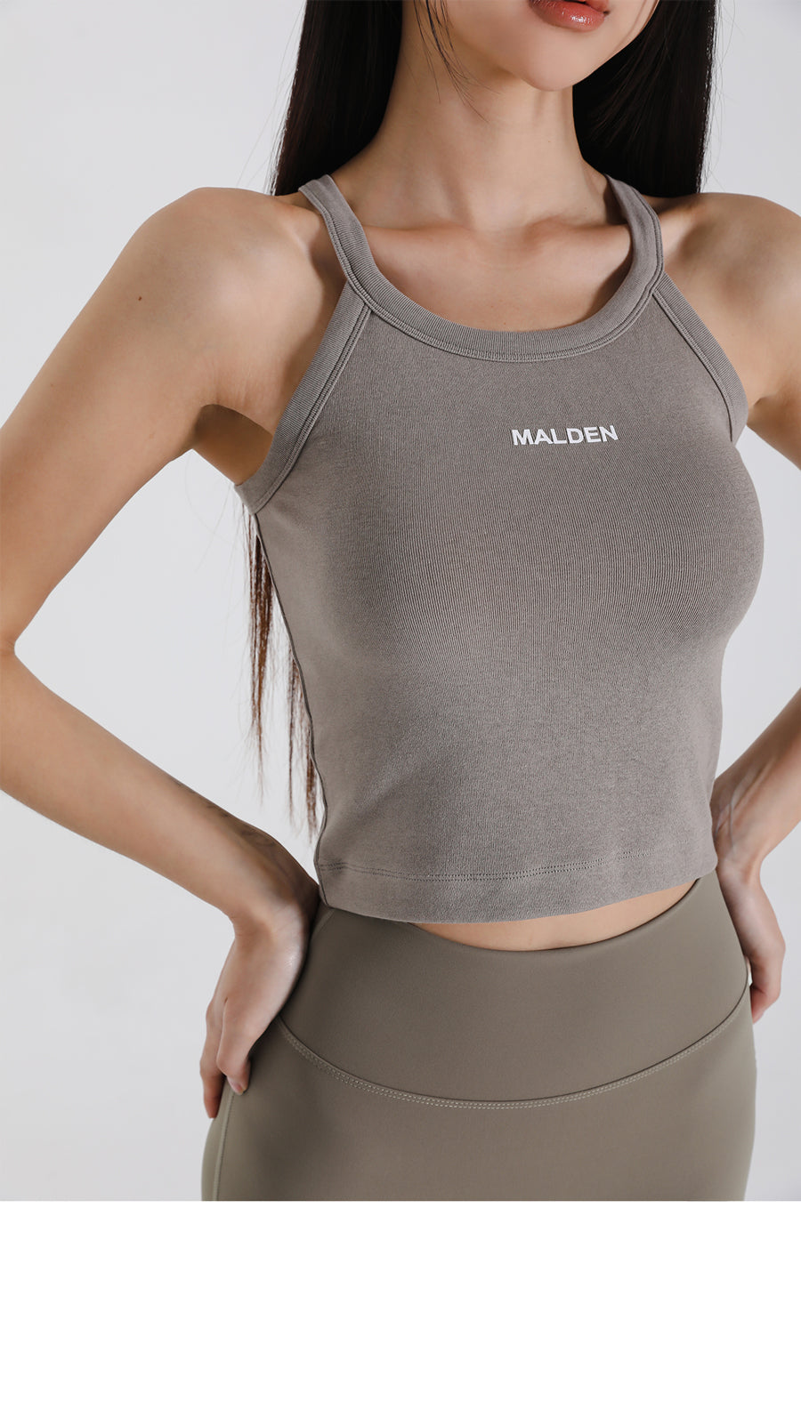 Ribbed Halter Neck Tank