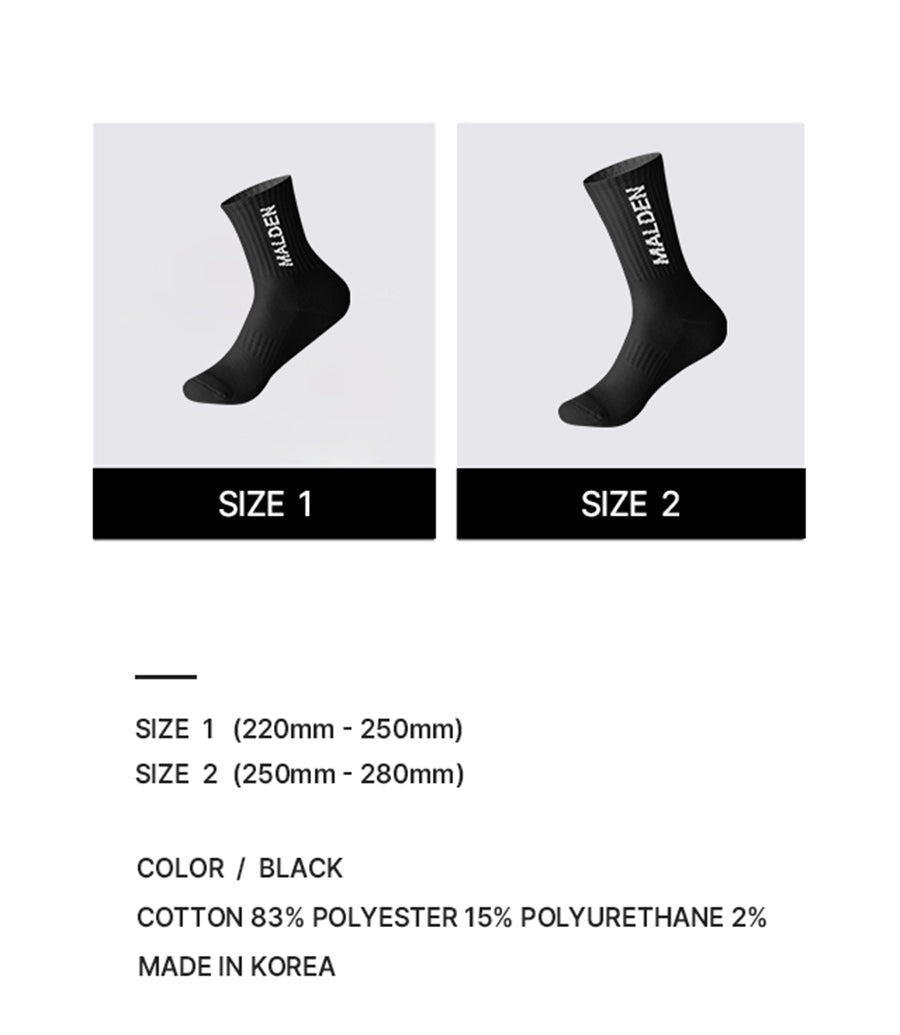 [3pack] Lettering Crew Socks (Black)
